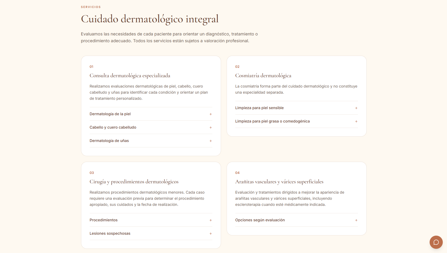 Sección de servicios dermatológicos de HsuMed.