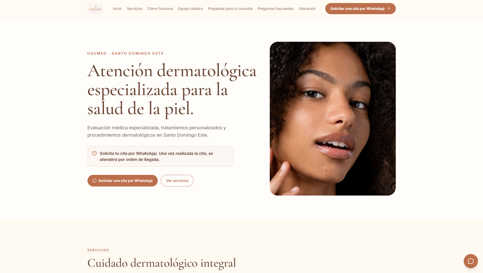 Página principal de HsuMed — vista de escritorio.